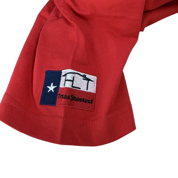 Antigua Shirt Mens Large Red Texas Shootout Golf Embroidered Caricature Tee - Picture 4 of 7